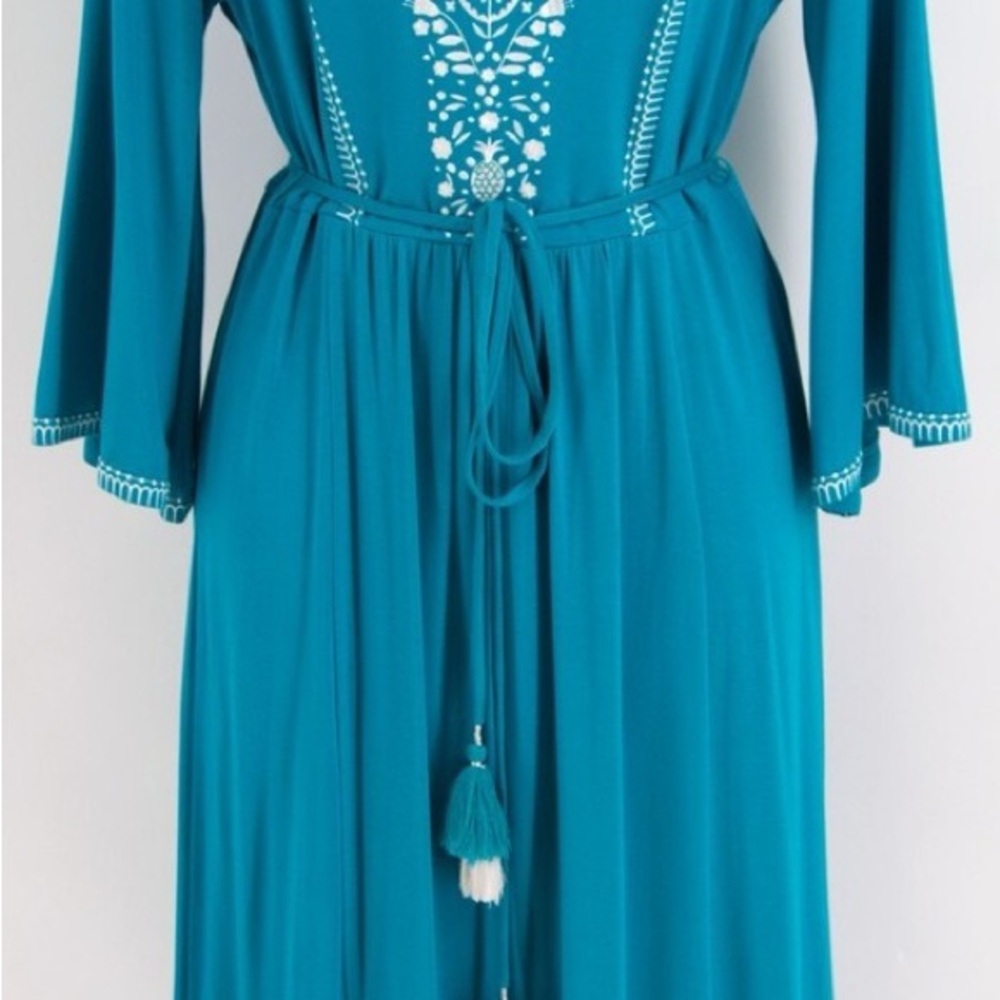 Jolie Blue Resort Wear Sundress with Bell Sleeves